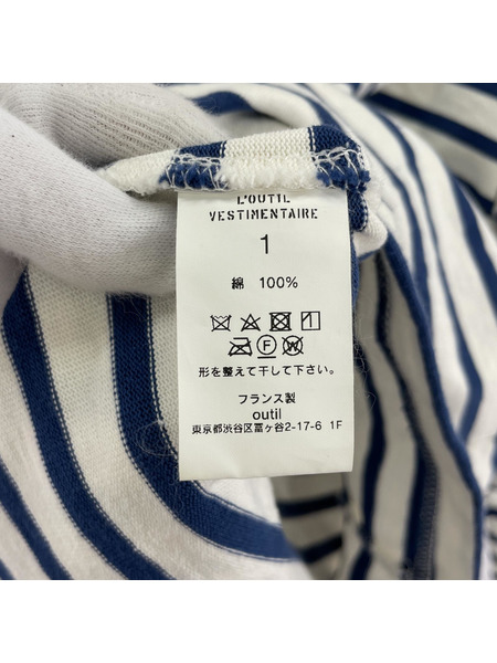 OUTIL 長袖Tシャツ・カットソー バスクシャツ 1 ブルー[値下]