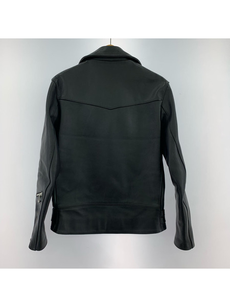666 ステアハイド ダブルライダースジャケット 日本製 黒 (36)
