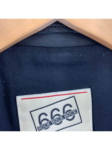 666 ステアハイド ダブルライダースジャケット 日本製 黒 (36)