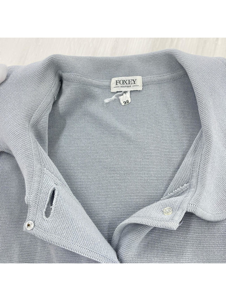 FOXEY BOUTIQUE S/Sニットジャケット  水