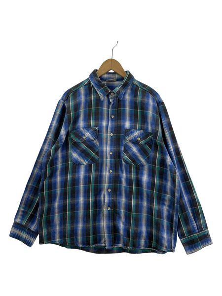 80s five brothers heavy flannel 青系 XL