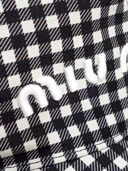 miu miu キャップ/ギンガムチェック/5HC179 2B4L