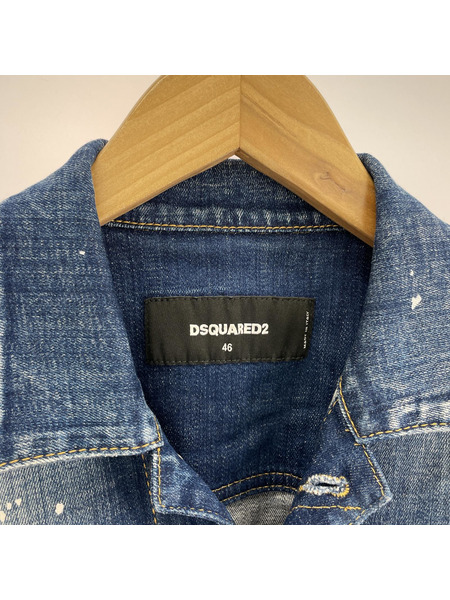 DSQUARED2 デニムジャケット 23SS DAN JEAN JACKET ペイント 46 青