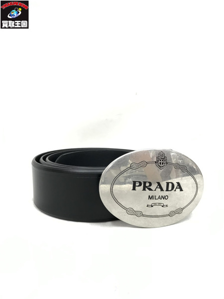 PRADA プラダ バックル レザーベルト ブラック 90/35｜商品番号