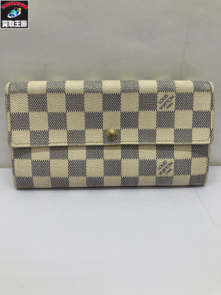 LV/ポルト・フォイユ・サラ/ダミエ・アズール/長財布/N61735