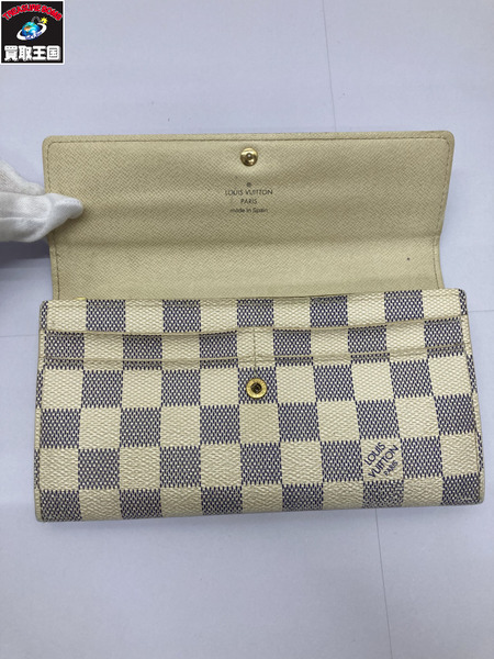 LV/ポルト・フォイユ・サラ/ダミエ・アズール/長財布/N61735