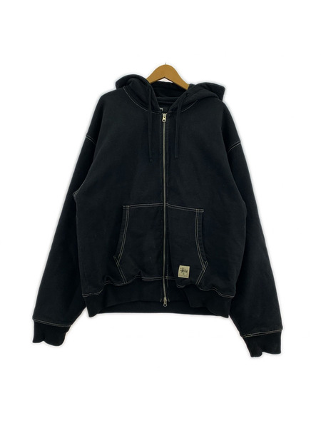 STUSSY パーカー(ジップアップ) フルジップパーカ/BLK