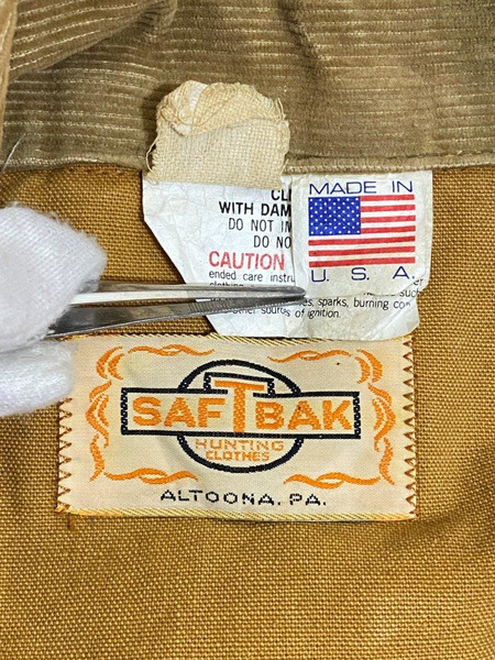 70s SAFTBAK ブラウンダックハンティングジャケット (-) USA製 BEG[値下]