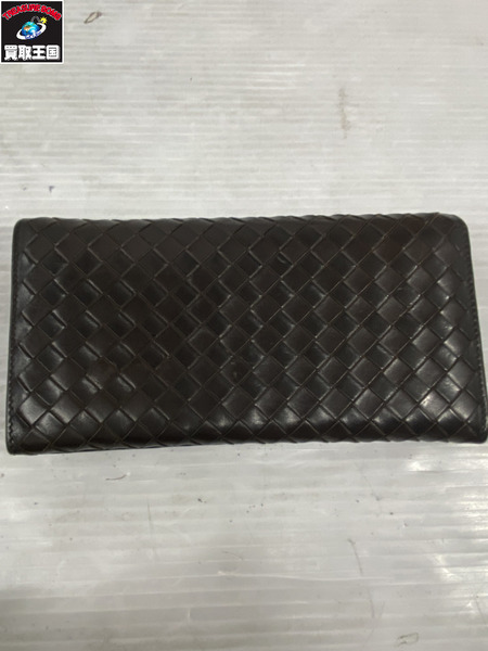 長財布 Bottega Veneta イントレチャート 長財布 茶 156819