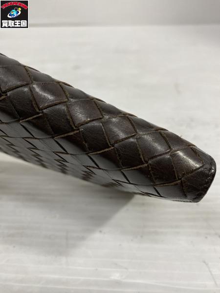 長財布 Bottega Veneta イントレチャート 長財布 茶 156819