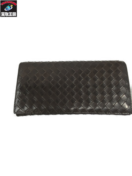 長財布 Bottega Veneta イントレチャート 長財布 茶 156819