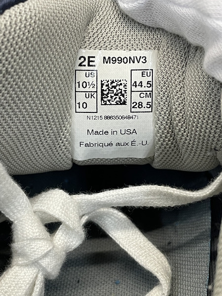NEW BALANCE USA製 990V3 M990NV3　28.5cm