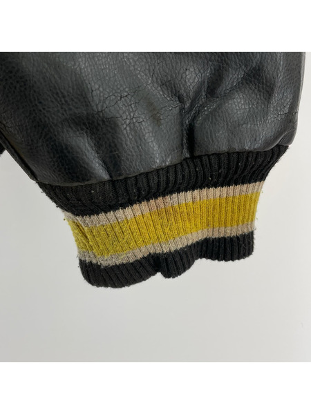 OLD・VINTAGE レザージャケット Steelers NFL レザージャケット (S) 黒