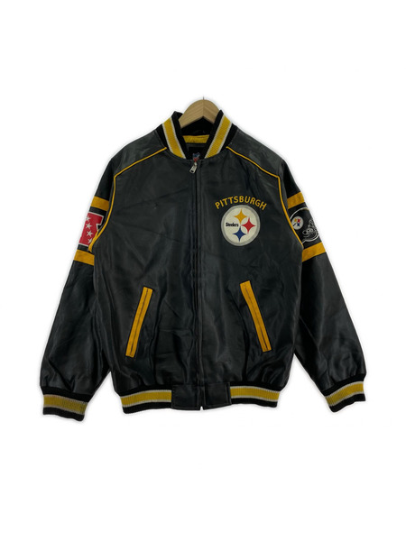 OLD・VINTAGE レザージャケット Steelers NFL レザージャケット (S) 黒