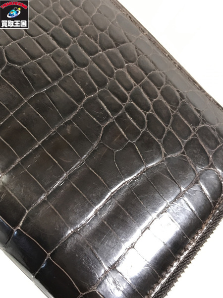 Tiffany＆Co.　クロコダイルレザー ラウンドファスナーウォレット