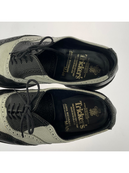 Tricker's × ジュンヤ ウイングチップ 黒×白(8.5)