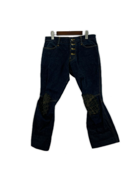 パンツ 立体裁断クロップドデニム (32)