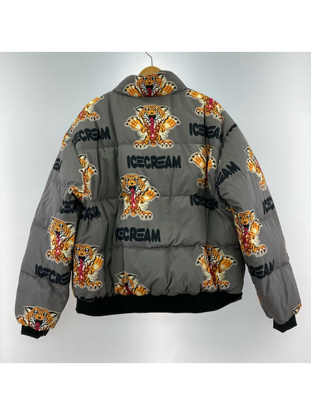 ICECREAM 虎柄 リバーシブルダウンジャケット L ブラック