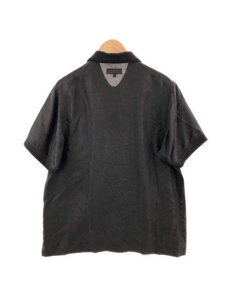 Supreme SILK 100% S/S POLO JACUARD LOGO BLACK SIZE:M