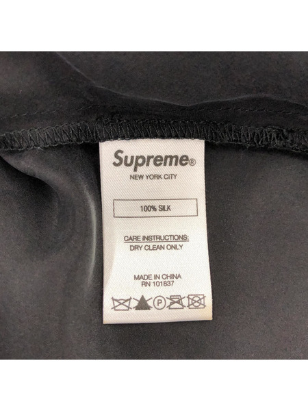 Supreme SILK 100% S/S POLO JACUARD LOGO BLACK SIZE:M