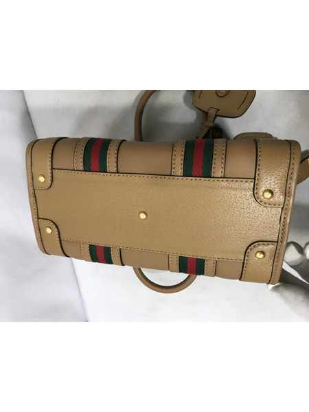 ハンドバッグ GUCCI バウレット レザー キャンバス 2wayハンドバッグ