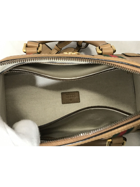 ハンドバッグ GUCCI バウレット レザー キャンバス 2wayハンドバッグ