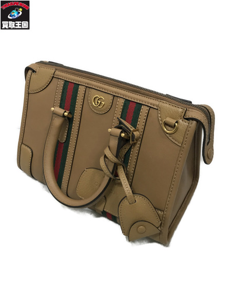 ハンドバッグ GUCCI バウレット レザー キャンバス 2wayハンドバッグ