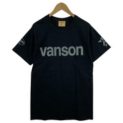 VANSON ロゴプリントTee 黒 (S)