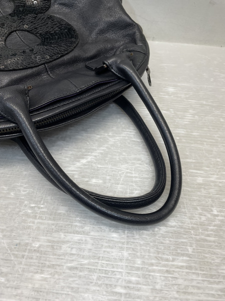 muta 8 スパンコール レザーハンドバッグ ブラック