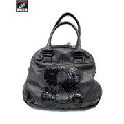 muta 8 スパンコール レザーハンドバッグ ブラック