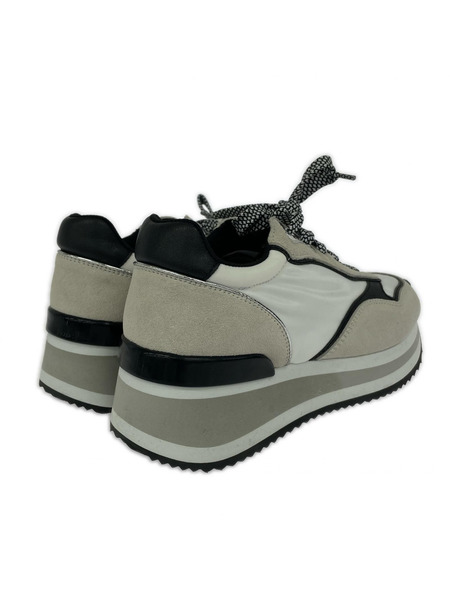 スニーカー SCOTCLUB ウェッジソールスニーカー 白黒 (36)