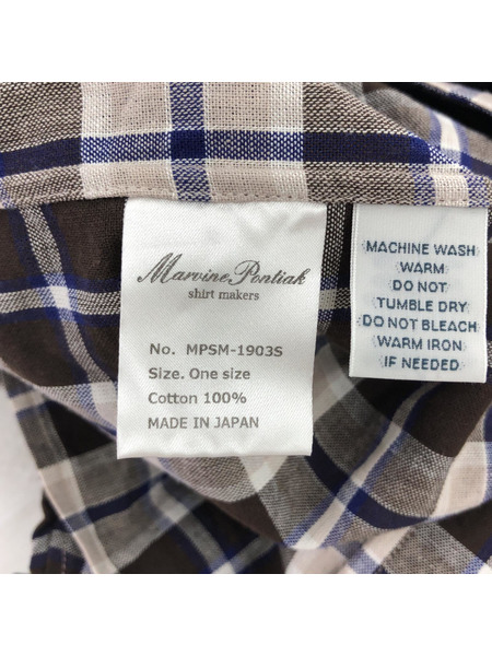 Marvine Pontiak Shirt Makers オープンカラーシャツ チェック