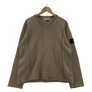 STONE ISLAND Vネックコットンニット L ベージュ