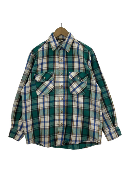 80s five brothers flannel heavy 緑系 M