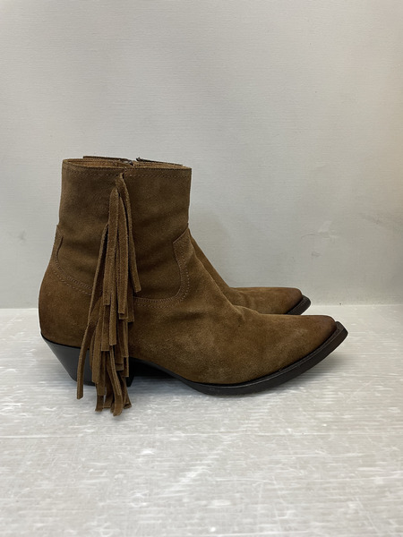 SAINT LAIRENT PARIS フリンジ ウエスタンブーツ 42 ブラウン R0 579491