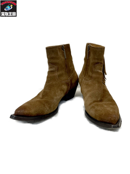 SAINT LAIRENT PARIS フリンジ ウエスタンブーツ 42 ブラウン R0 579491