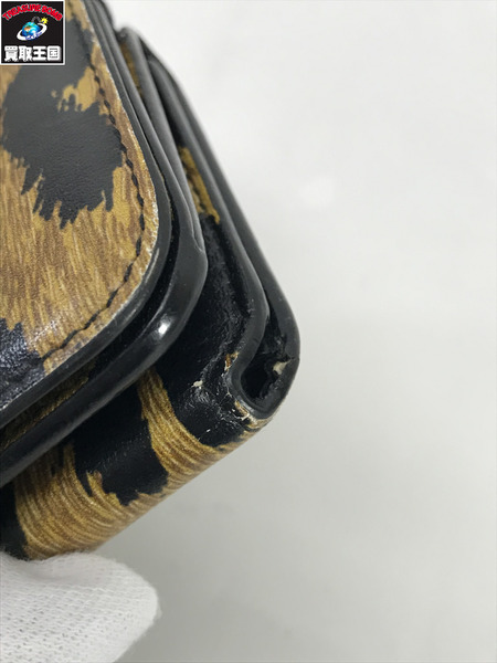 BALENCIAGA コンパクトウォレット 3つ折り エブリデイ レオパード 茶黒