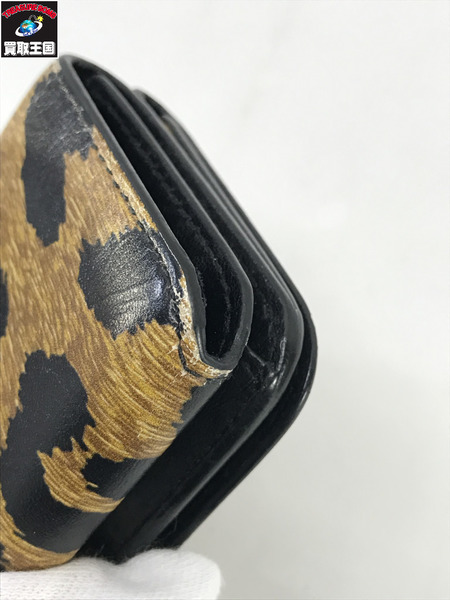 BALENCIAGA コンパクトウォレット 3つ折り エブリデイ レオパード 茶黒