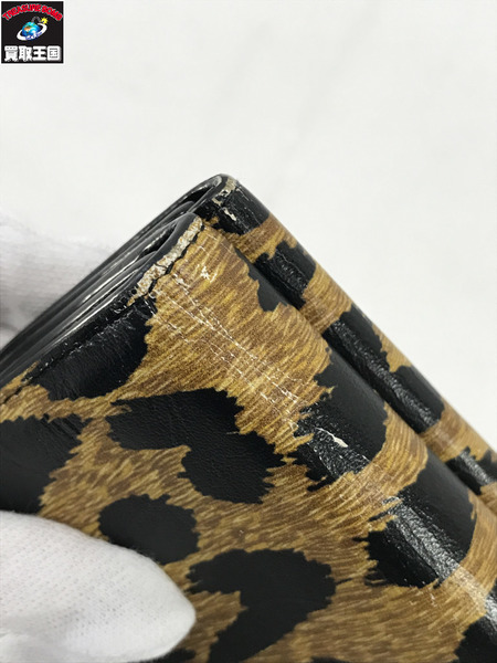 BALENCIAGA コンパクトウォレット 3つ折り エブリデイ レオパード 茶黒