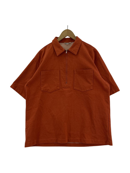 AURALEE/STAND UP HALF ZIP POLO