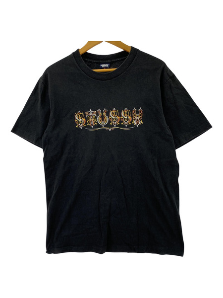 OLD STUSSY 紺タグ USA製 Tシャツ (M) (黒)