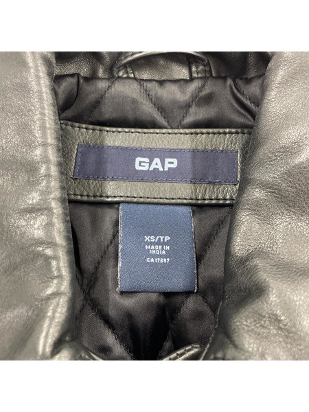 GAP レザージャケット OLD GAP レザーカーコート 黒　XS[値下]