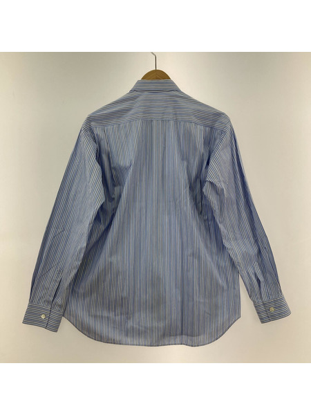 COMME des GARCONS SHIRT stripe poplin 変形LSストライプシャツ S ブルー