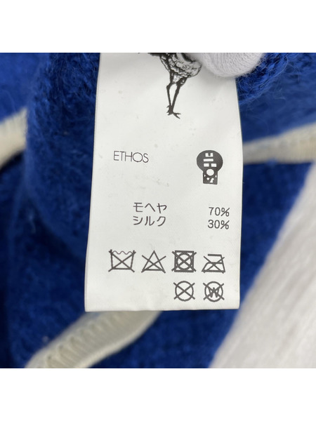 ETHOS ニットセーター モヘア x シルク 3 ブルー