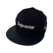 Supreme NEWERA  12AW Leather Visor BOX Logo Cap 7 3/8