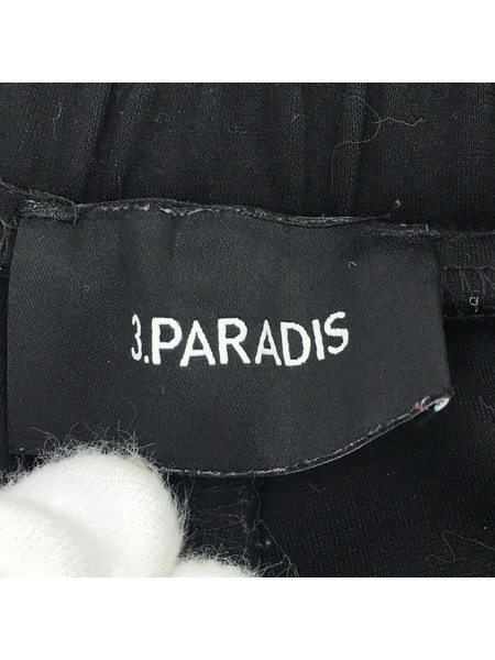 3.PARADIS SALY デニム&スウェット リメイクパンツ (30) ブラック×インディゴ