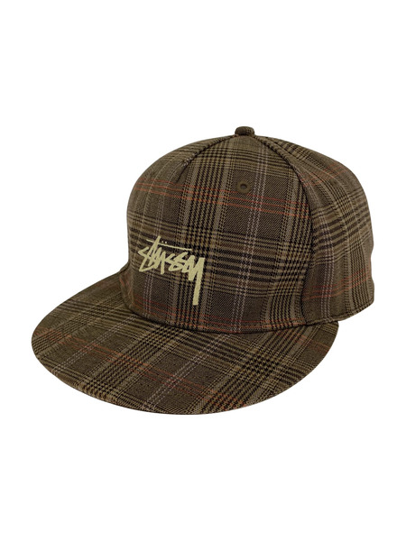 STUSSY LOGO GLEN CHECK 6P CAP