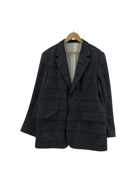 YLEVE SHETLAND WOOL TWEED JACKET/チェック柄ツイードジャケット グレー系