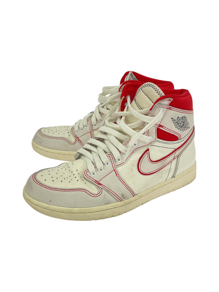 NIKE 555088-160 Air Jordan 1 Retro High OG (26) 白/赤[値下]