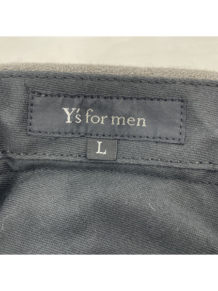 90s Y's for men ウールポリ2タックスラックス L グレー MK-X12-112